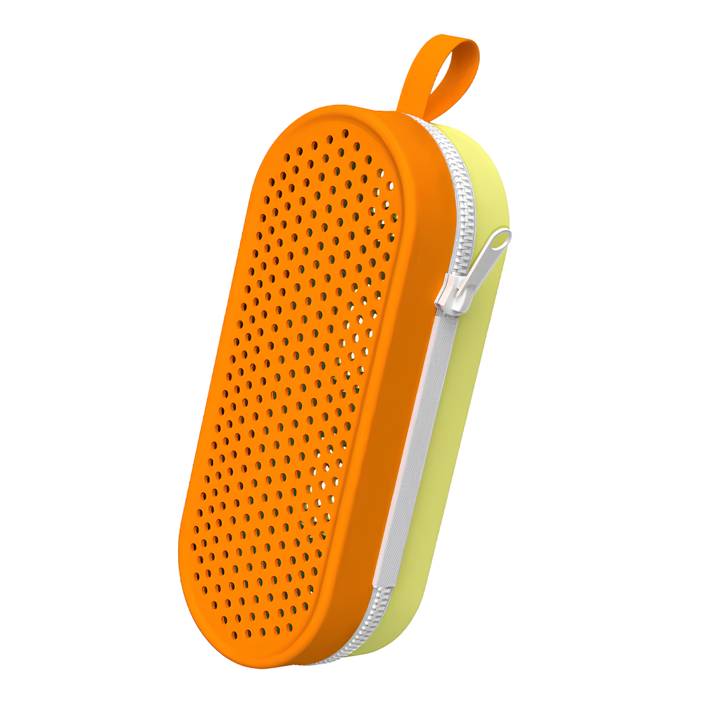 Estojo de Silicone Escolar Lápis e Canetas Grande Criativo com Zíper Laranja
