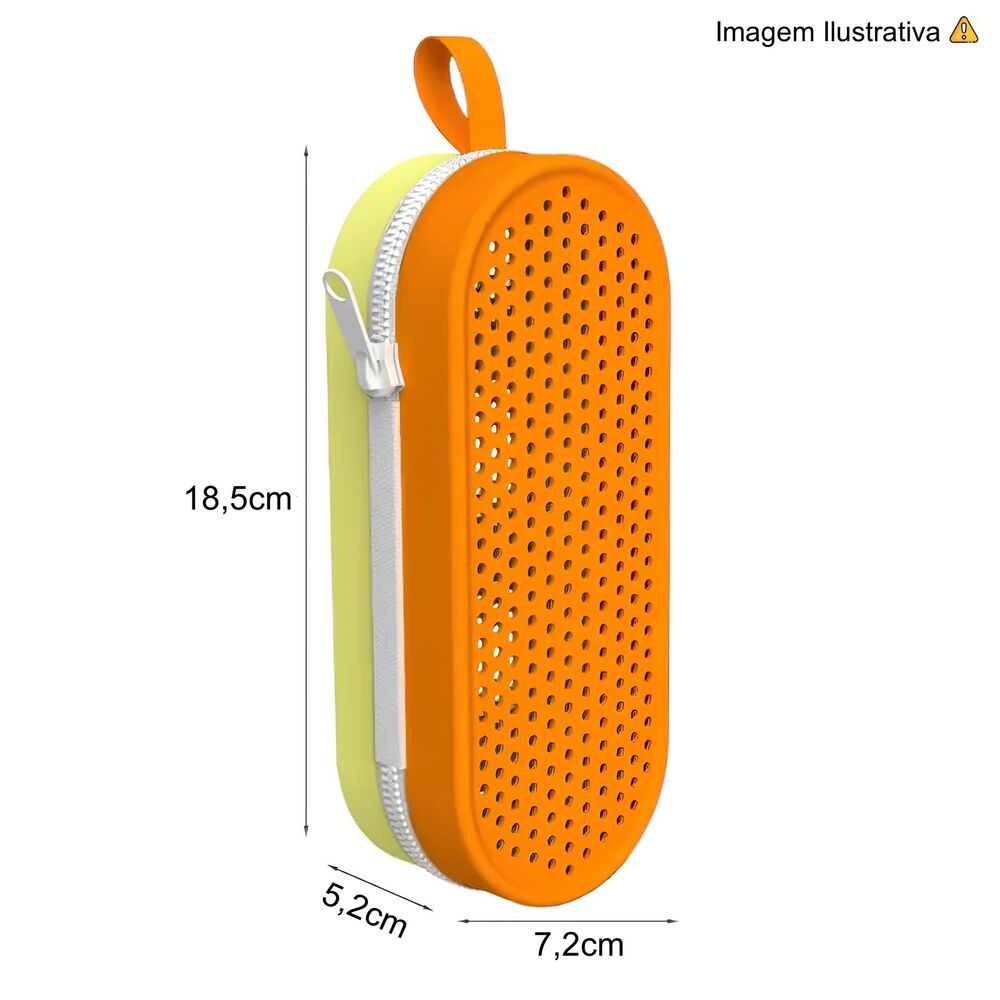 Estojo de Silicone Escolar Lápis e Canetas Grande Criativo com Zíper Marrom