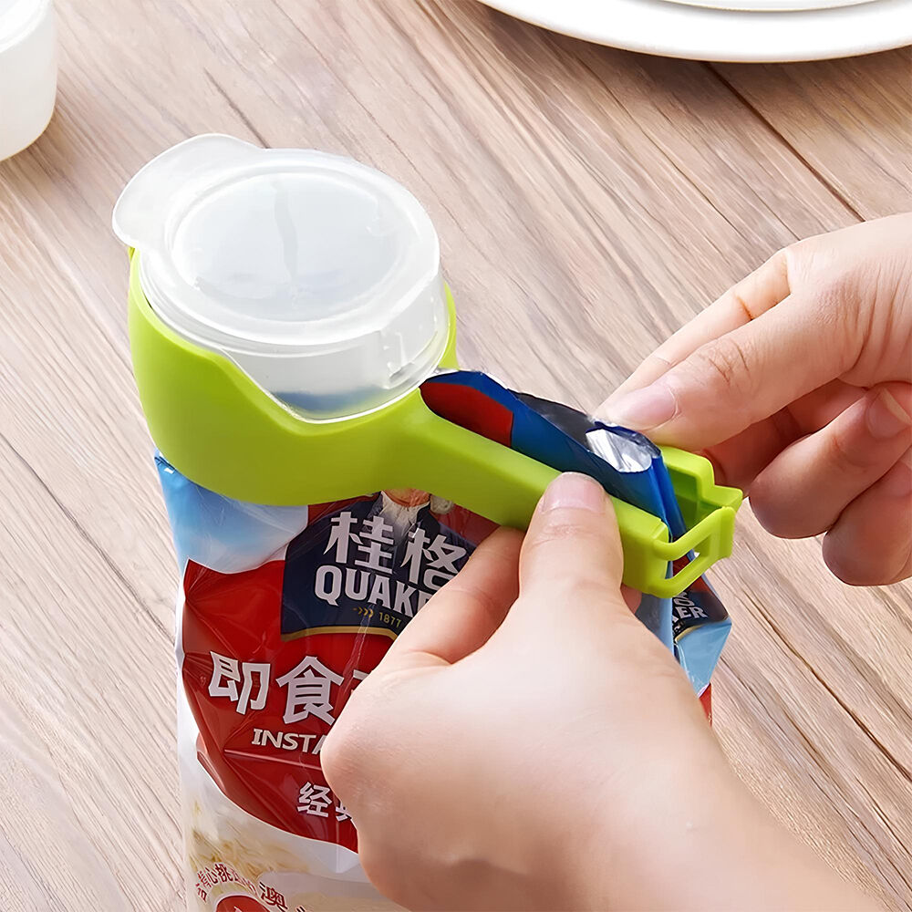 Kit 2 Prendedores Clipe para Fechar e Vedar Embalagens com Bico Preto