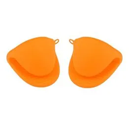 Kit 2 Luvas Térmicas de Silicone Forno Fogão para Cozinha Pegador Jacaré Laranja