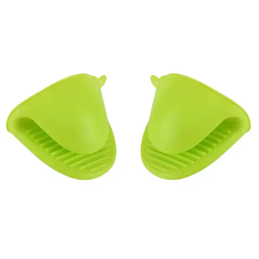 Kit 2 Luvas Térmicas de Silicone Forno Fogão para Cozinha Pegador Jacaré Verde