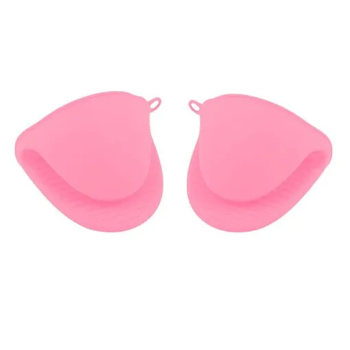 Kit 2 Luvas Térmicas de Silicone Forno Fogão para Cozinha Pegador Jacaré Rosa
