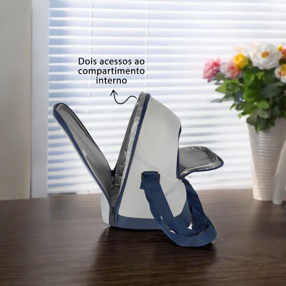 Bolsa Térmica 8 Litros para Marmitex com Alça para Transporte Azul