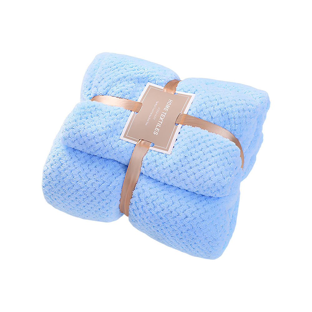 Conjunto Toalhas Coral Fleece Macias Qualidade Luxuosa Azul (Venda Exclusiva)