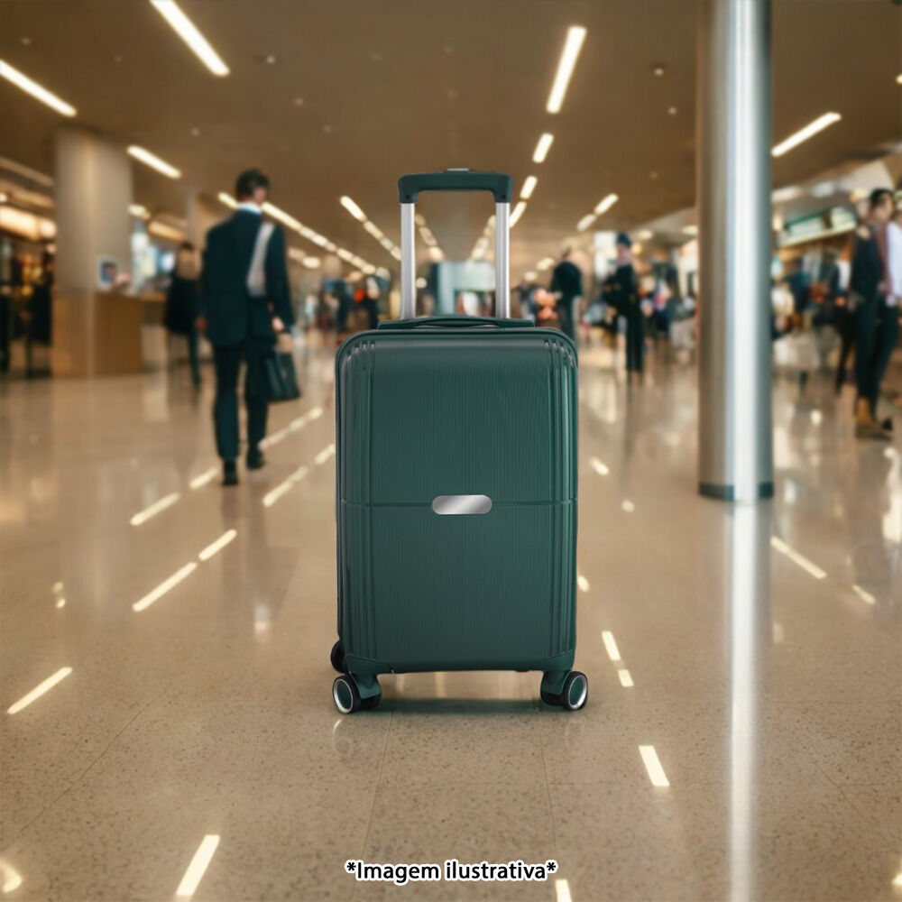 Mala de Bordo Executiva Compacta 34L Cadeado com Segredo para Viagem Verde