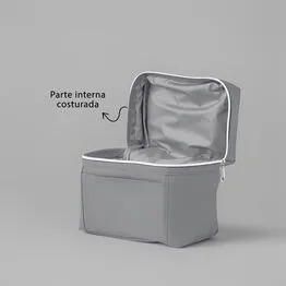 Bolsa Térmica 5L Elegante para Lanches e Marmitex Portátil com Alça Grafite
