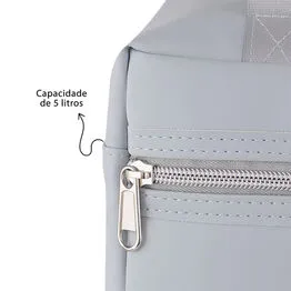Bolsa Térmica 5L Elegante para Lanches e Marmitex Portátil com Alça Grafite