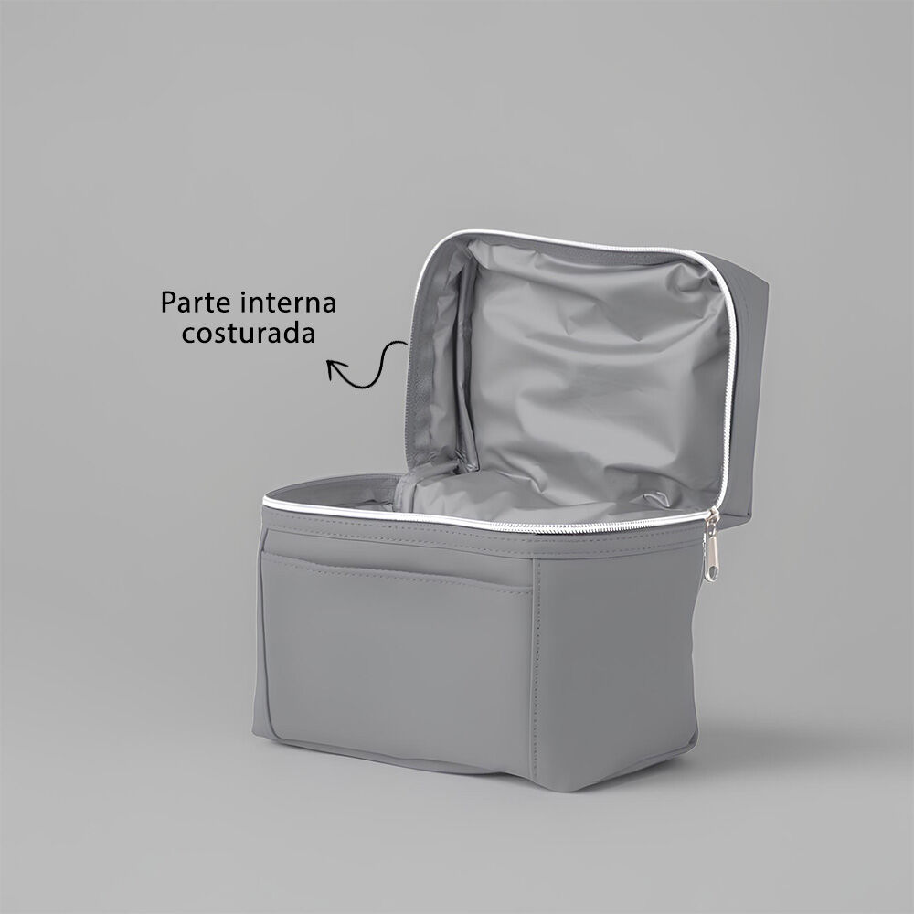 Bolsa Térmica 5L Elegante para Lanches e Marmitex Portátil com Alça Grafite