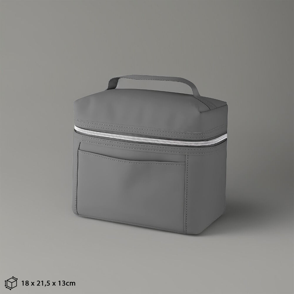 Bolsa Térmica 5L Elegante para Lanches e Marmitex Portátil com Alça Grafite