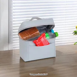 Bolsa Térmica 5L Elegante para Lanches e Marmitex Portátil com Alça Cinza