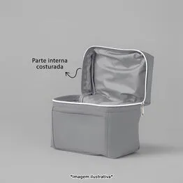 Bolsa Térmica 5L Elegante para Lanches e Marmitex Portátil com Alça Cinza