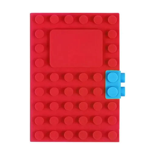 Caderno LEGO Criativo A6 para Anotações Capa de Silicone Vermelho