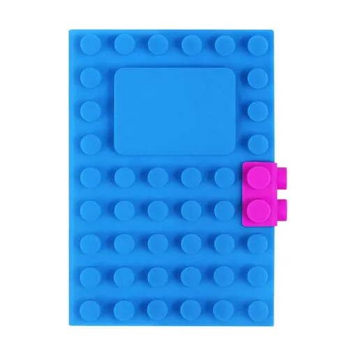 Caderno LEGO Criativo A6 para Anotações Capa de Silicone Azul