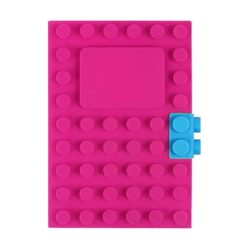 Caderno LEGO Criativo A6 para Anotações Capa de Silicone Rosa