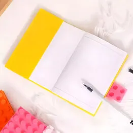 Caderno LEGO Criativo A6 para Anotações Capa de Silicone Rosa
