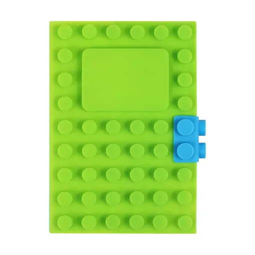 Caderno LEGO Criativo A6 para Anotações Capa de Silicone Verde