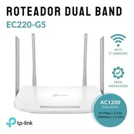 Roteador AC1200 EC220-g5 Gigabit Dual Band 2.4/5ghz Branco - Tp-link