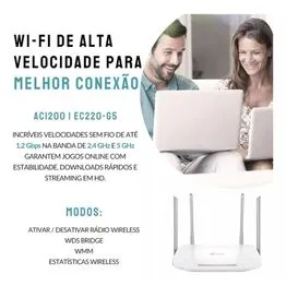 Roteador AC1200 EC220-g5 Gigabit Dual Band 2.4/5ghz Branco - Tp-link