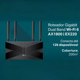 Roteador Wireless Dual Band AX1800 Preto EasyMesh - TP-Link