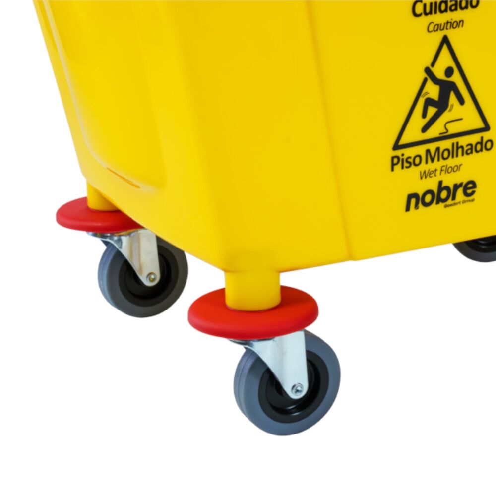 Carro Balde Nobre 32L Amarelo com Espremedor Cabo Inclinado Limpeza Geral