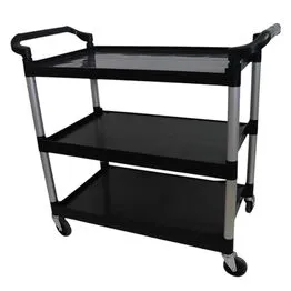 Carro Bandeja Triplex 3 Andares Multifuncional 150kg Preto - Nobre