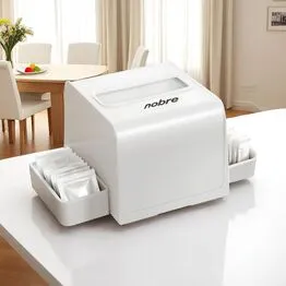 Dispenser para Guardanapo Interfolhado com Porta-Sachê Branco - Nobre