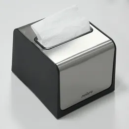 Dispenser para Guardanapo Interfolhado - Preto com Acabamento Inox - Nobre
