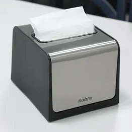 Dispenser para Guardanapo Interfolhado - Preto com Acabamento Inox - Nobre