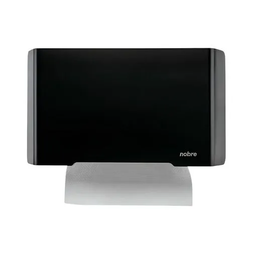Dispenser para Papel Toalha 1/3 Dobra com Frente Inox - Preto Select - Nobre