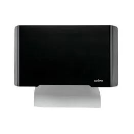 Dispenser para Papel Toalha 1/3 Dobra com Frente Inox - Preto Select - Nobre