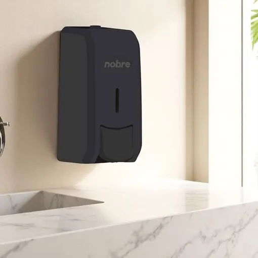 Dispenser para Sabonete Líquido ou Álcool Gel 800ml com Reservatório - Preto New Classic - Nobre