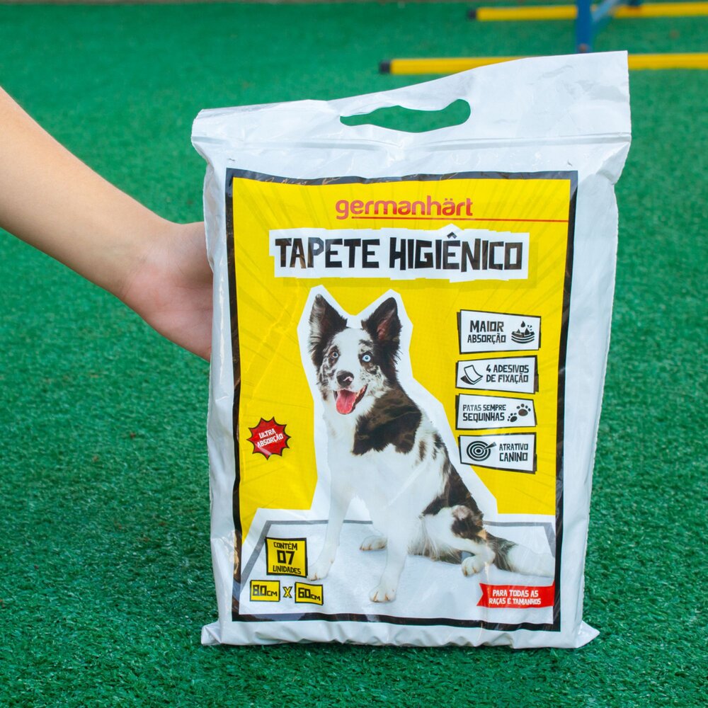 Kit 7 Tapetes Higiênicos Pet Germanhärt 6 Camadas 80x60cm para Cães Grande