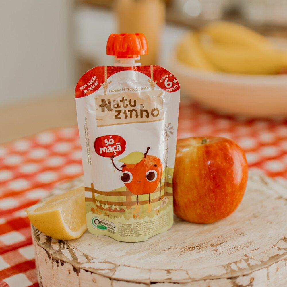 Papinha de Fruta Orgânica Natuzinho Maçã 100g – Sem Conservantes