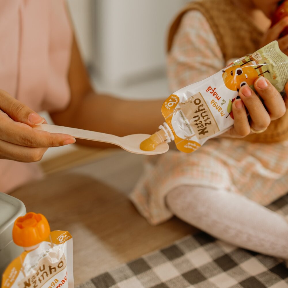 Papinha de Fruta Orgânica Natuzinho Manga e Maçã 100g – Sem Conservantes