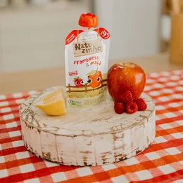 Papinha de Fruta Orgânica Natuzinho Maçã e Framboesa 100g – Sem Conservantes