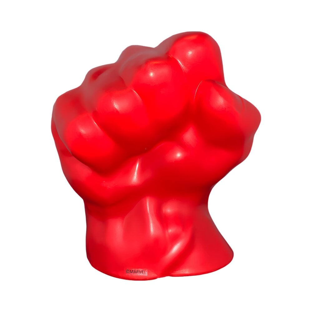 Luminária 3D Mão Incrível Hulk Vermelho Marvel Decoração Geek