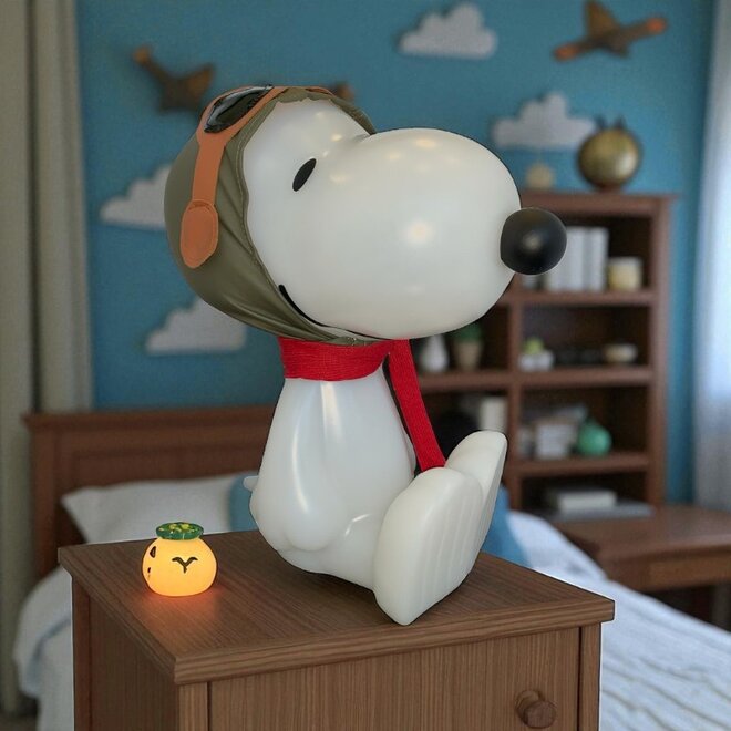 Luminária 3D Snoopy Aviador Luz Difusa Decoração Criativa