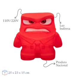 Luminária 3D Raiva Divertidamente Disney Bivolt 110/220V Oficial