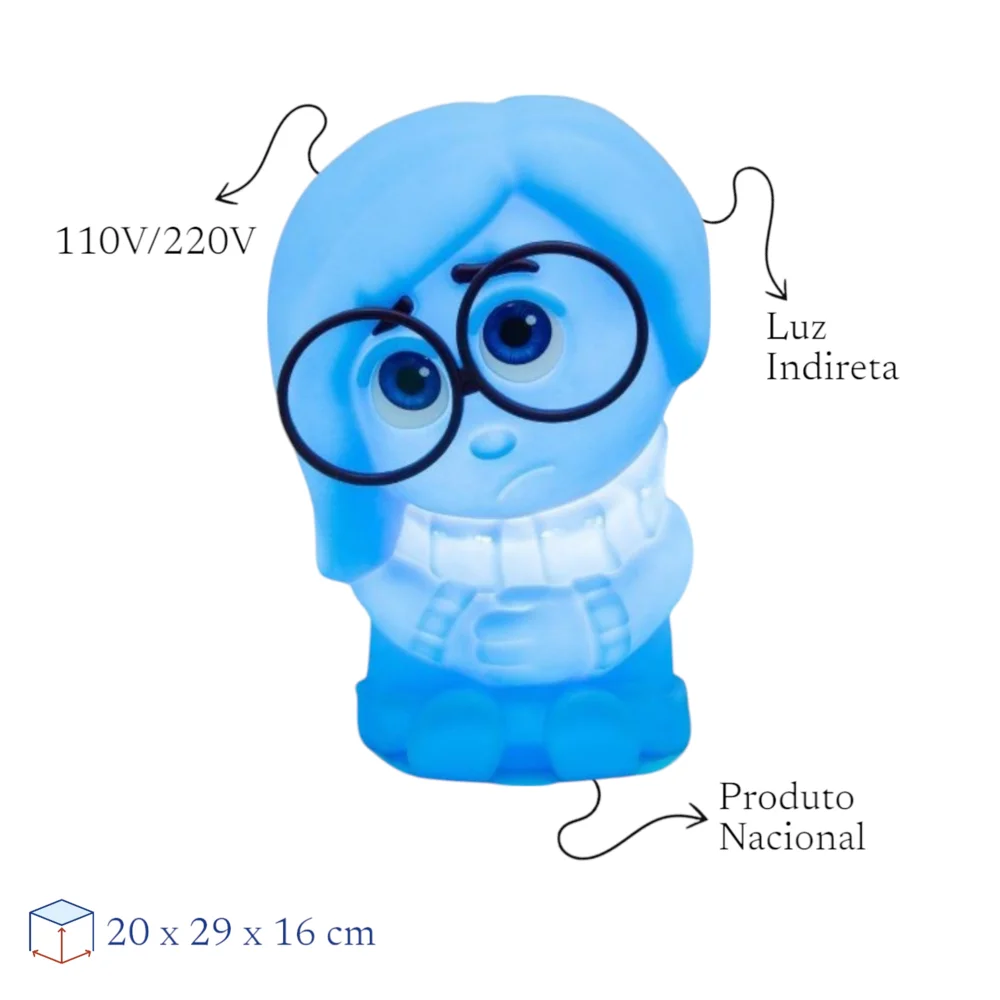 Luminária 3D Tristeza Divertidamente Disney 110/220V Oficial
