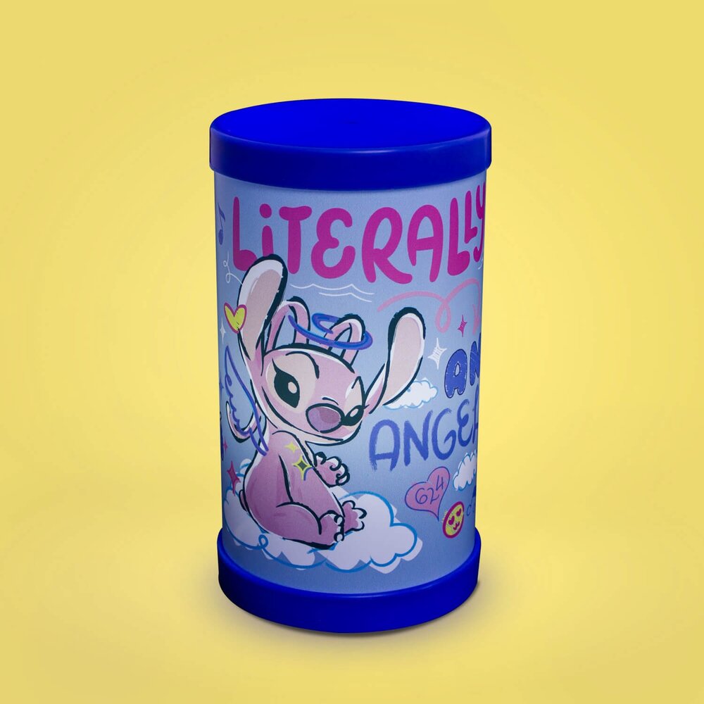 Luminária Abajur Angel Stitch Disney Luz Difusa 110/220V Oficial Roxa