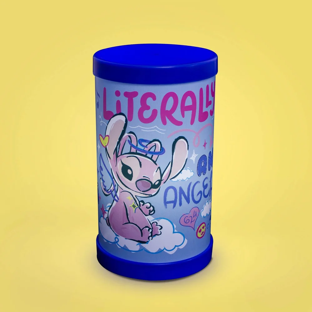 Luminária Abajur Angel Stitch Disney Luz Difusa 110/220V Oficial Roxa