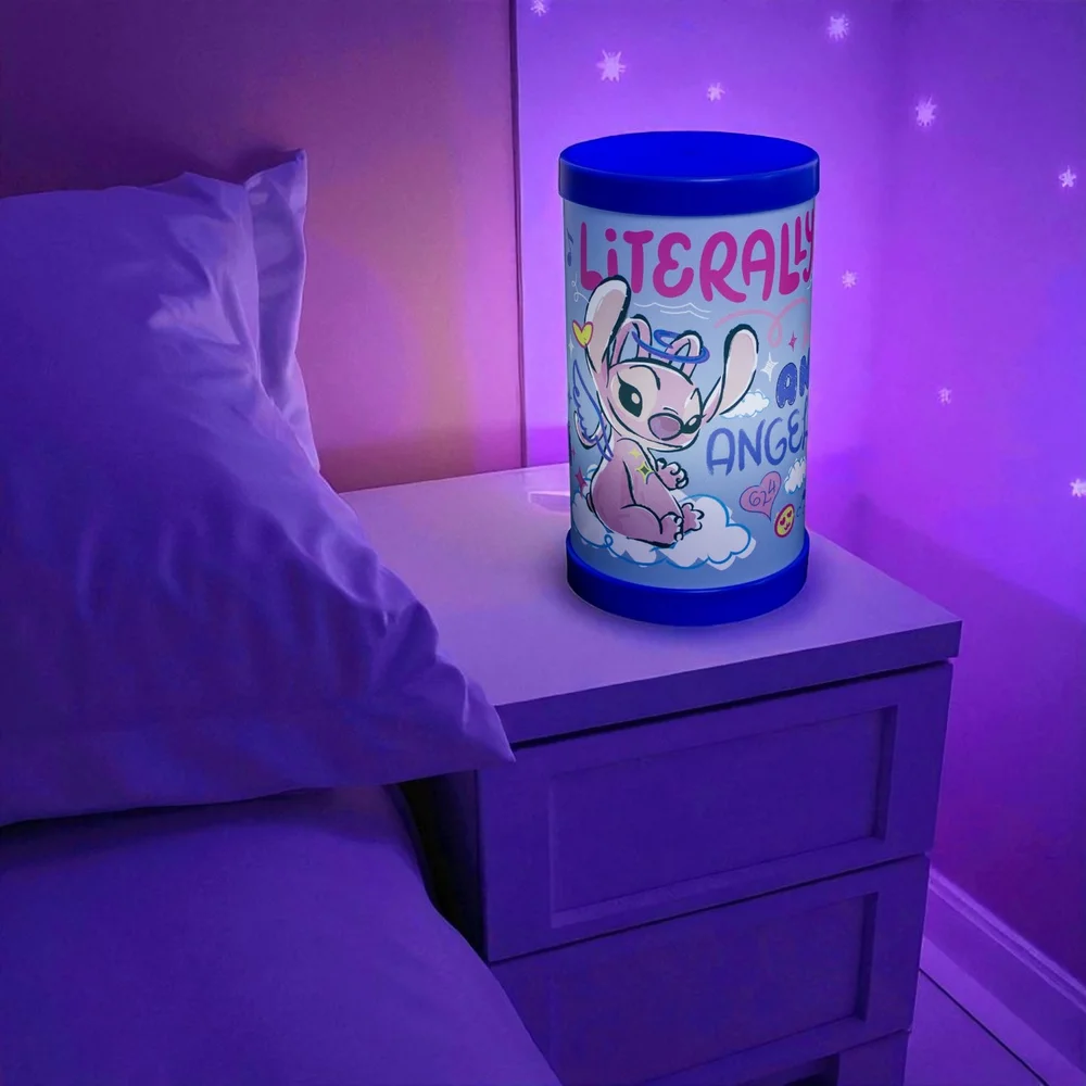 Luminária Abajur Angel Stitch Disney Luz Difusa 110/220V Oficial Roxa