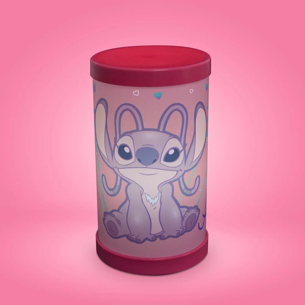 Luminária Abajur Angel Stitch Disney Luz Difusa 110/220V Oficial Rosa