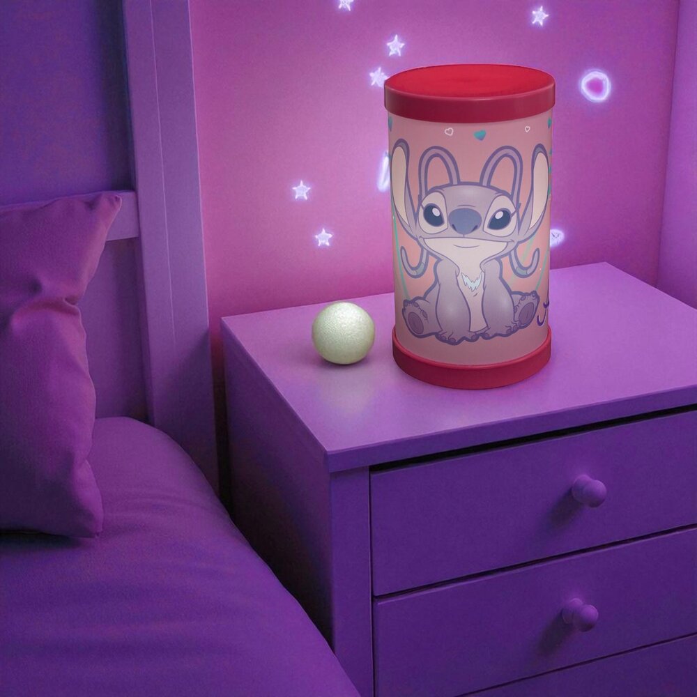 Luminária Abajur Angel Stitch Disney Luz Difusa 110/220V Oficial Rosa