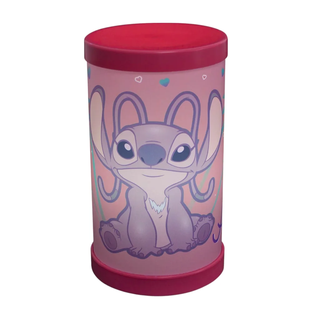 Luminária Abajur Angel Stitch Disney Luz Difusa 110/220V Oficial Rosa