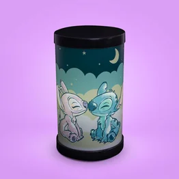Luminária Abajur Angel e Stitch Disney Luz Difusa 110/220V Oficial Preta
