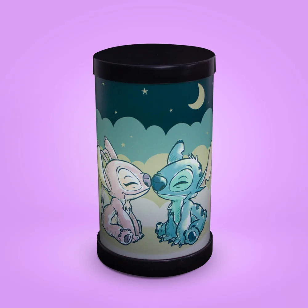 Luminária Abajur Angel e Stitch Disney Luz Difusa 110/220V Oficial Preta