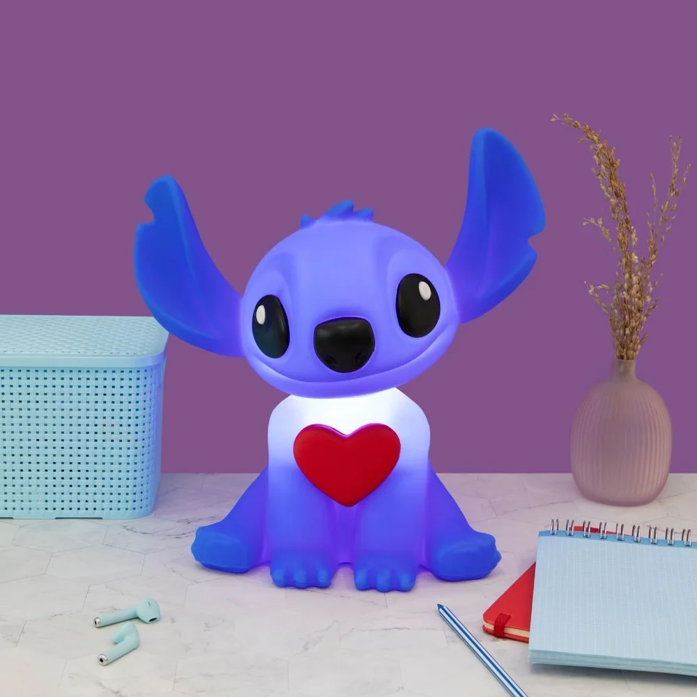 Luminária 3D Stitch com Coração Disney Oficial Decoração Criativa