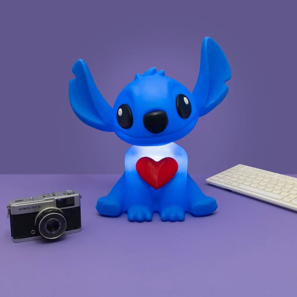 Luminária 3D Stitch com Coração Disney Oficial Decoração Criativa