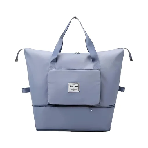 Bolsa de Viagem Mochila Dobrável Grande Impermeável Azul